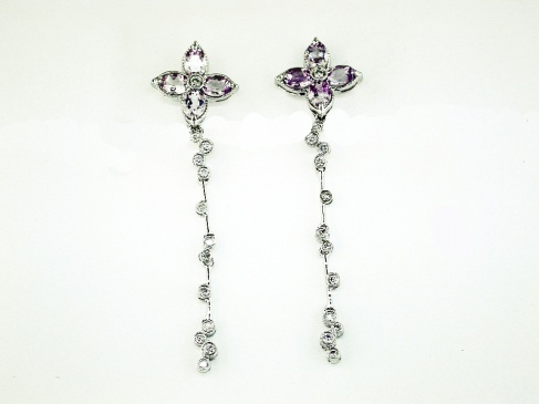 AMETHYST & DIAMOND EARRING