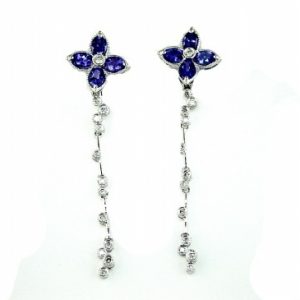 TANZANITE & DIAMOND EARRING
