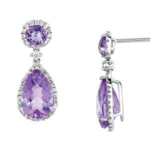 AMETHYST & DIAMOND EARRING