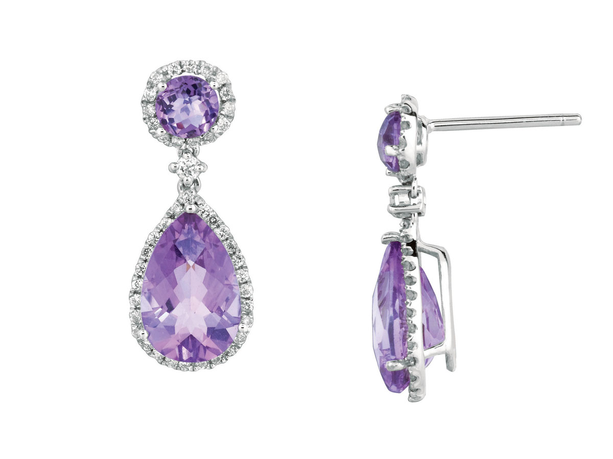 AMETHYST & DIAMOND EARRING