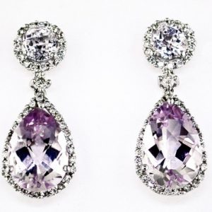 DIAMOND & PINK AM EARRING