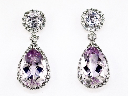 DIAMOND & PINK AM EARRING