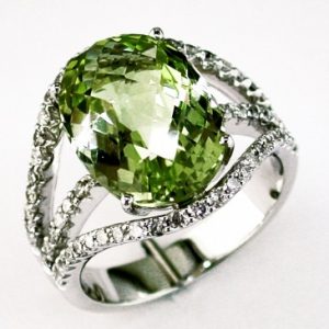 DIAMOND & LEMON QUARTZ RING