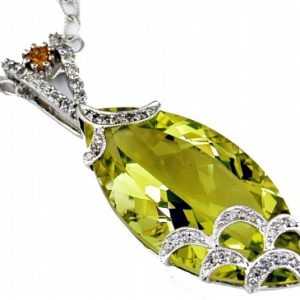 DIAMOND &LEMON QUARTZ PENDANT