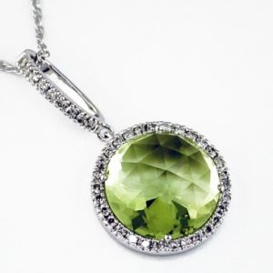 DIAMOND &LEMON QUARTZ PENDANT