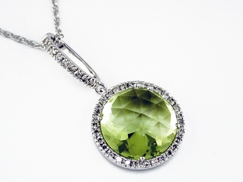 DIAMOND &LEMON QUARTZ PENDANT