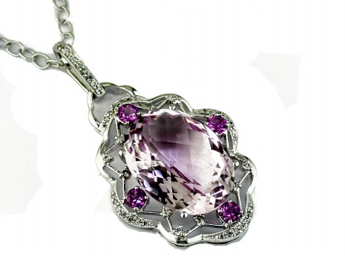 AMETHYST & DIAMOND PENDANT