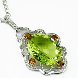 DIAMOND &LEMON QUARTZ PENDANT