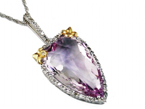 AMETHYST & DIAMOND PENDANT