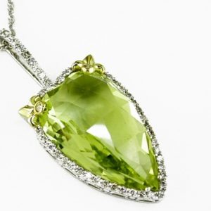 DIAMOND &LEMON QUARTZ PENDANT