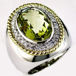 DIAMOND & LEMON QUARTZ RING