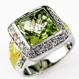 DIAMOND & LEMON QUARTZ RING