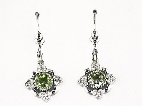 DIAMOND & LEMON QUARTZ EARRING