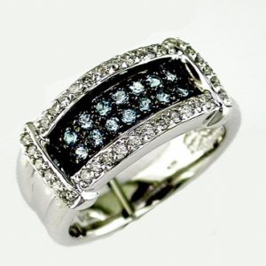 BLUE TOPAZ & DIAMOND RING