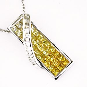YELLOW SP & DIAMOND PENDANT