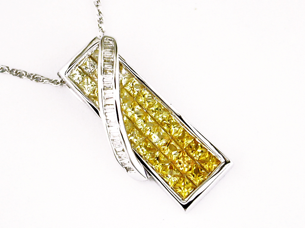 YELLOW SP & DIAMOND PENDANT