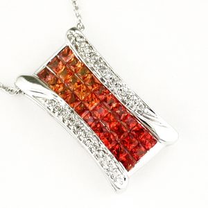 DIAMOND & ORANGE ‘SP’ PENDANT