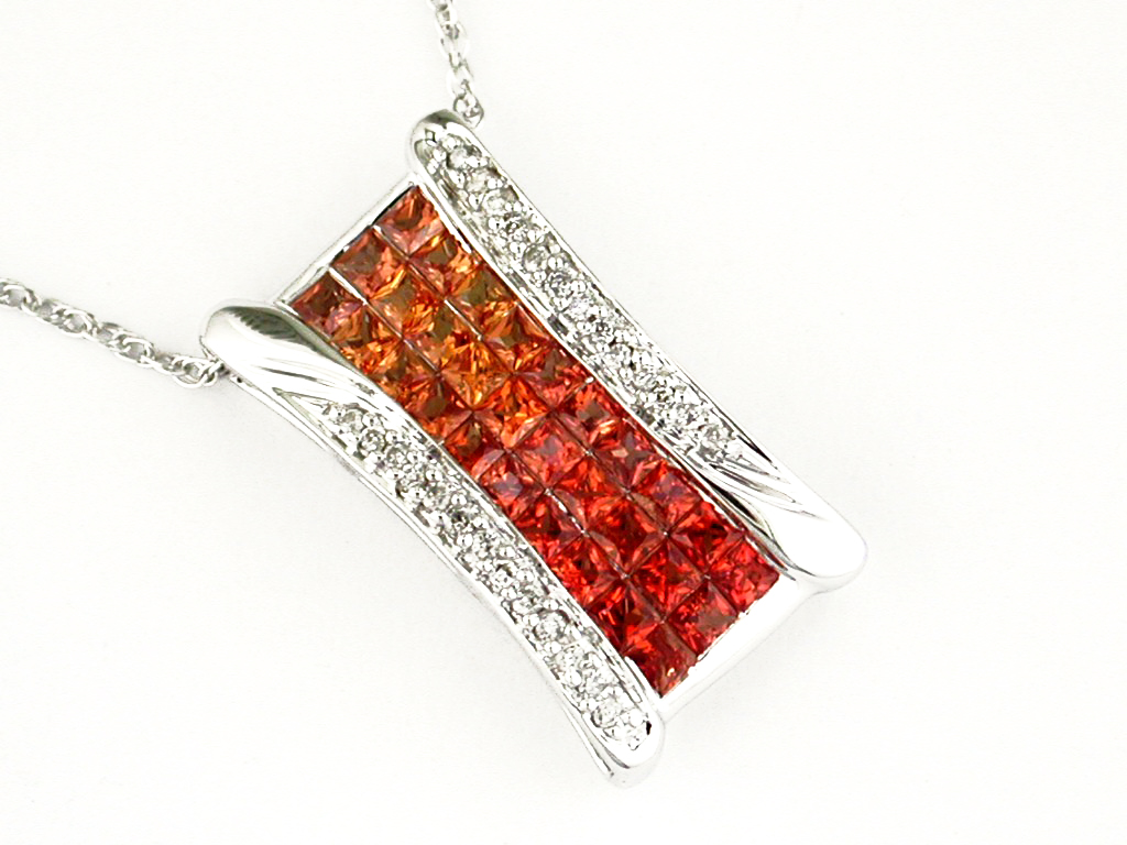 DIAMOND & ORANGE 'SP' PENDANT