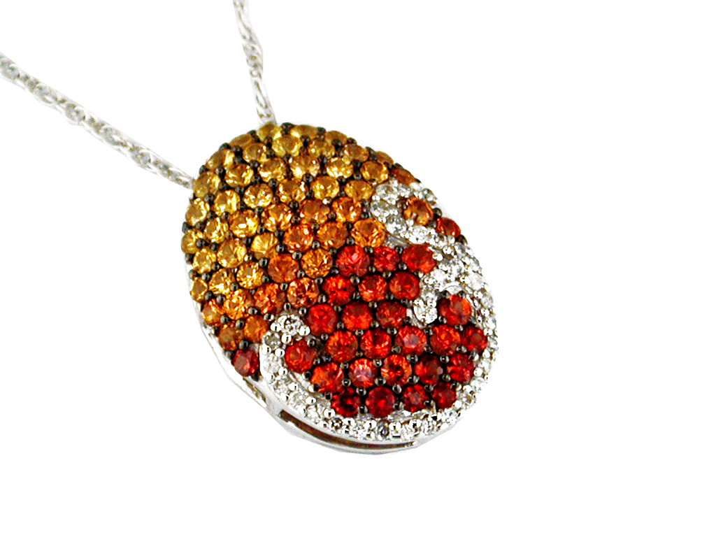 DIA & FANCY SAPPHIRE PENDANT