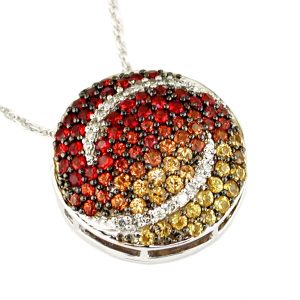 DIA & FANCY SAPP CIRCLE PENDAN