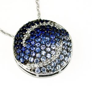 SAPPHIRE & DIA CIRCLE PENDANT