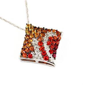 DIA & FANCY SAPPHIRE PENDANT