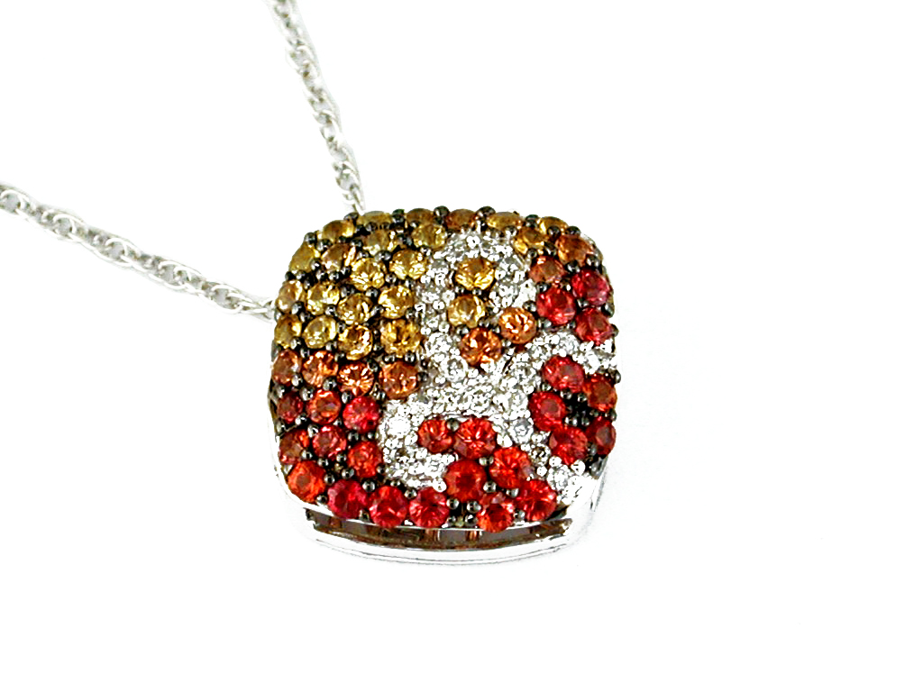 DIA & FANCY SAPPHIRE PENDANT
