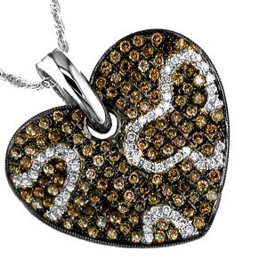 DIA & MOCHA DIA HEART PENDANT