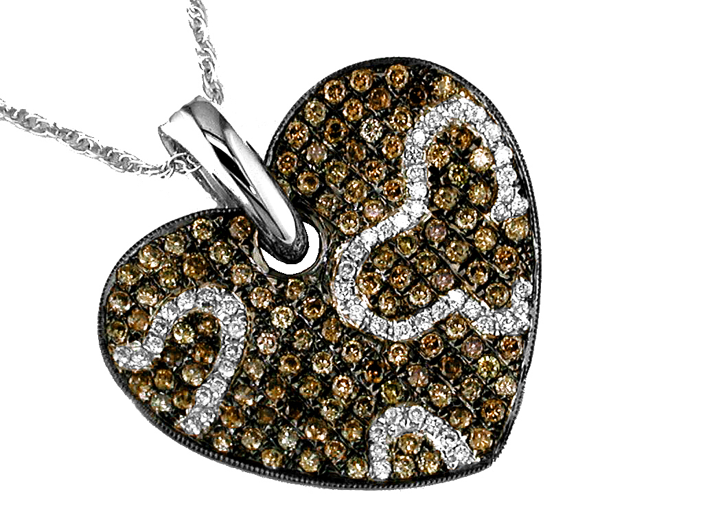 DIA & MOCHA DIA HEART PENDANT