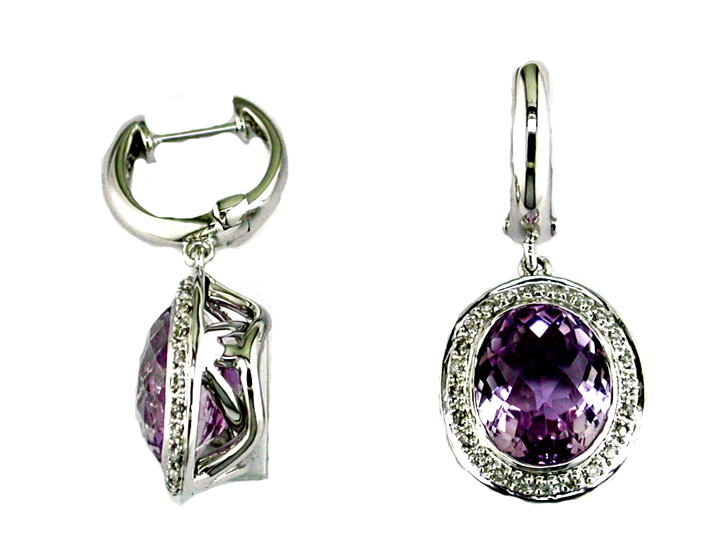 AMETHYST & DIAMOND EARRING