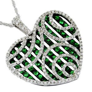 DIAMOND &GREEN GARNET PENDANT