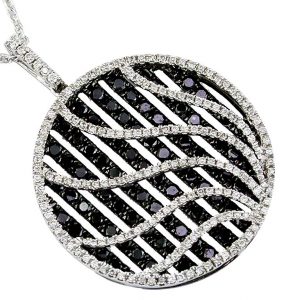 BLACK DIA & DIA CIRCLE PENDANT