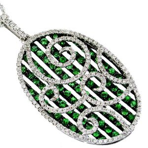 DIAMOND &GREEN GARNET PENDANT