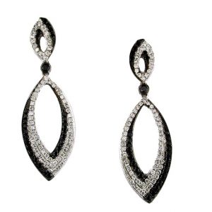 BLACK DIAMOND & DIA EARRING