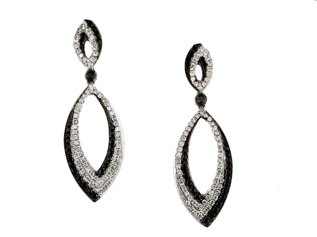 BLACK DIAMOND & DIA EARRING