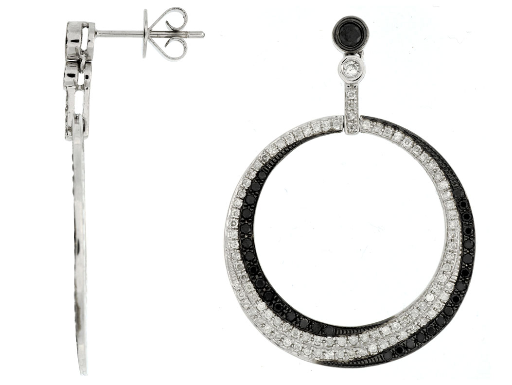 BLACK DIAMOND & DIA EARRING