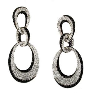 BLACK DIAMOND & DIA EARRING