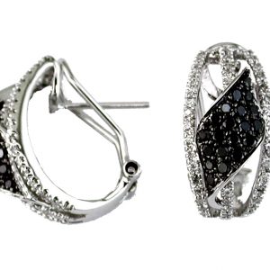 DIAMOND &BLACK DIAMOND EARRING