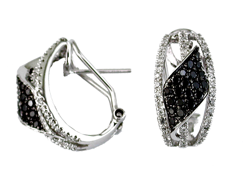 DIAMOND &BLACK DIAMOND EARRING