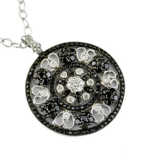 BLACK DIA & DIA CIRCLE PENDANT