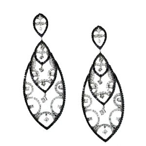 BLACK DIAMOND & DIA EARRING