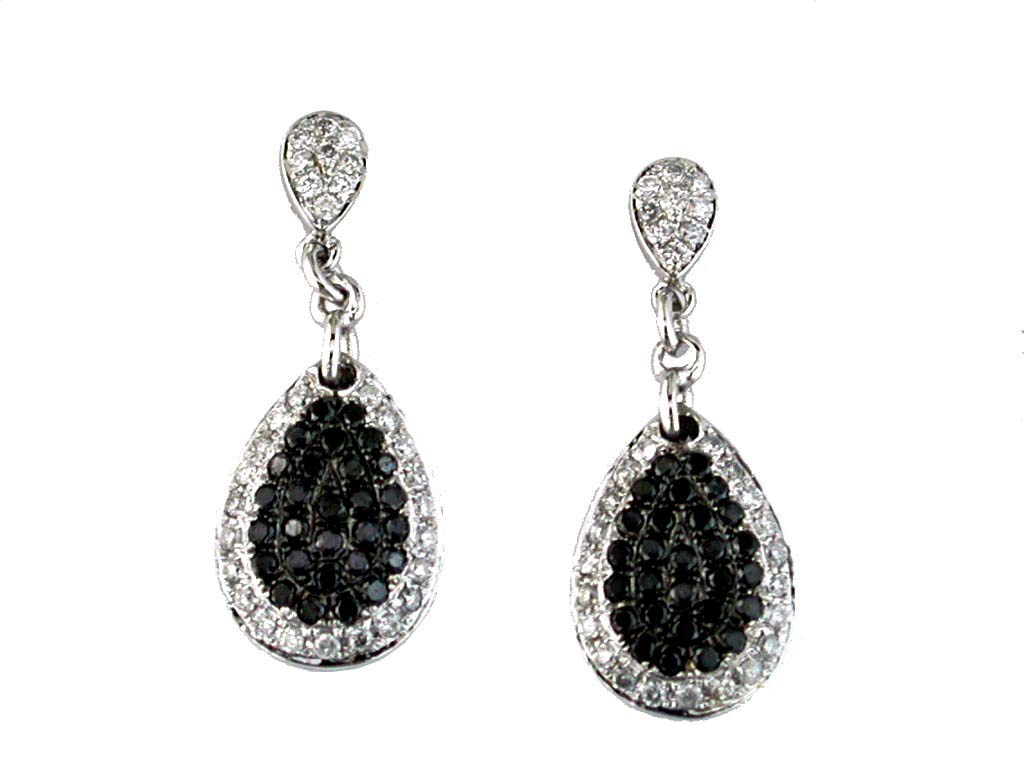 BLACK DIAMOND & DIA EARRING