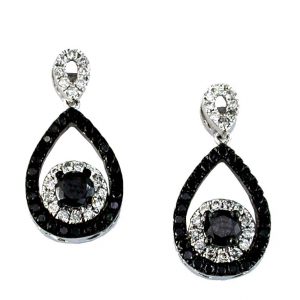 BLACK DIAMOND & DIA EARRING