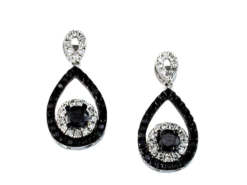 BLACK DIAMOND & DIA EARRING