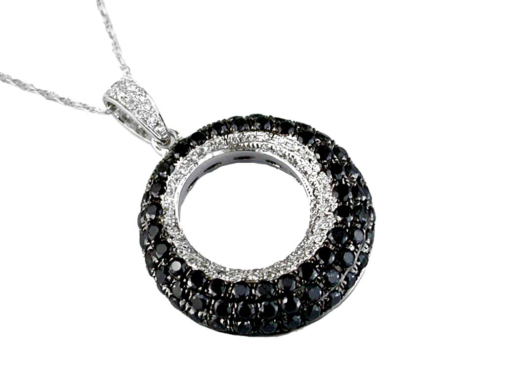 BLACK DIA & DIA CIRCLE PENDANT