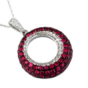RUBY & DIA CIRCLE PENDANT