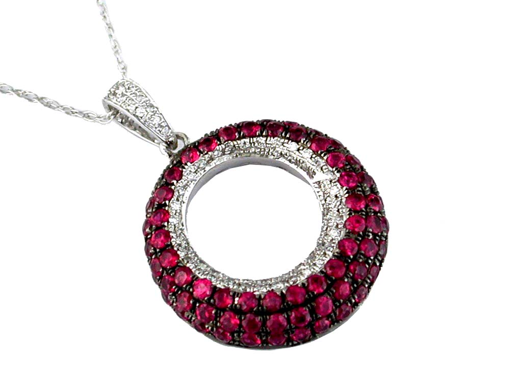 RUBY & DIA CIRCLE PENDANT