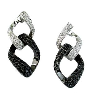 BLACK DIAMOND & DIA EARRING