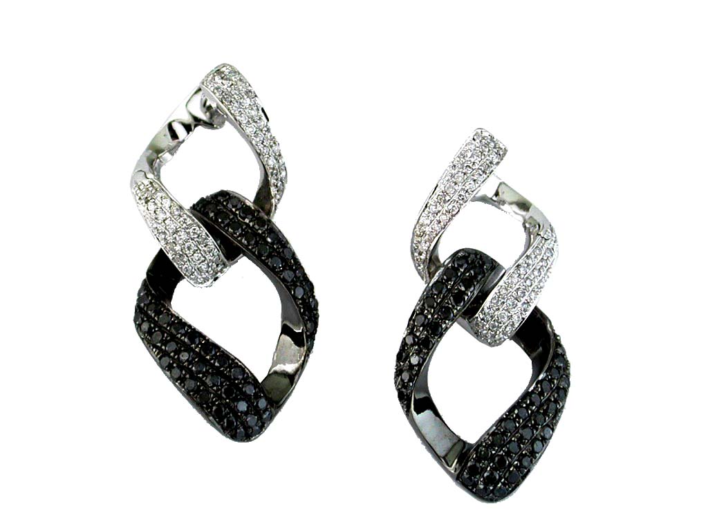 BLACK DIAMOND & DIA EARRING