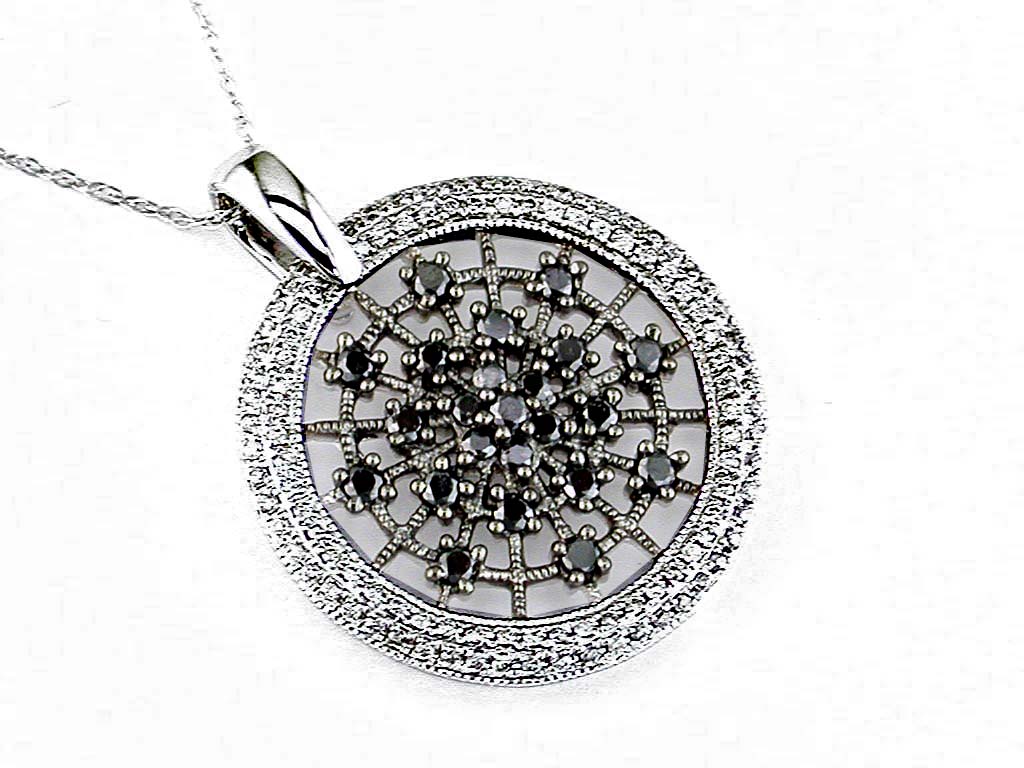 BLACK DIA & DIA CIRCLE PENDANT
